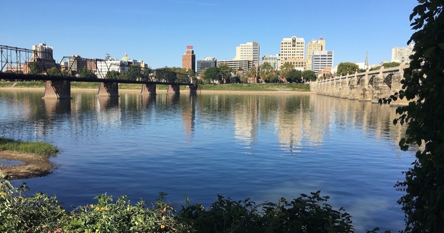 Harrisburg seen from City Island