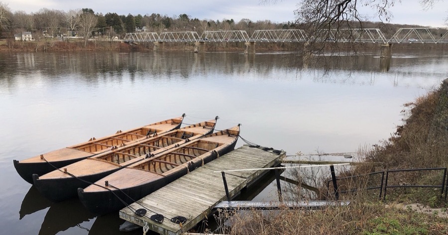 Durham boats on the Delaware River at Washington Crossing