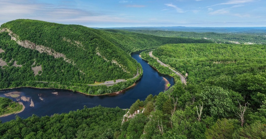 Delaware Water Gap from the air